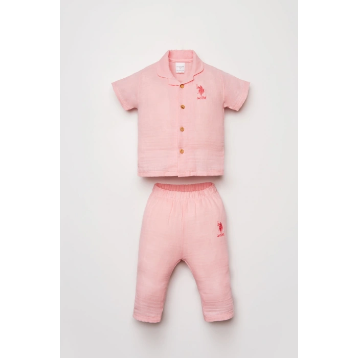 U.S POLO ASSN. KIZ BEBEK GÖMLEK PİJAMA TAKIM - SOMON