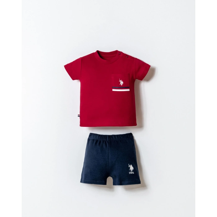 U.S.POLO ASSN. ERKEK BEBEK ŞORT T-SHIRT TAKIM - KIRMIZI