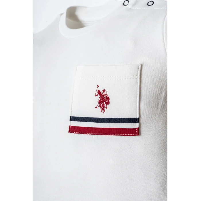 U.S.POLO ASSN. ERKEK BEBEK ŞORT T-SHIRT TAKIM - BEYAZ-KIRMIZI