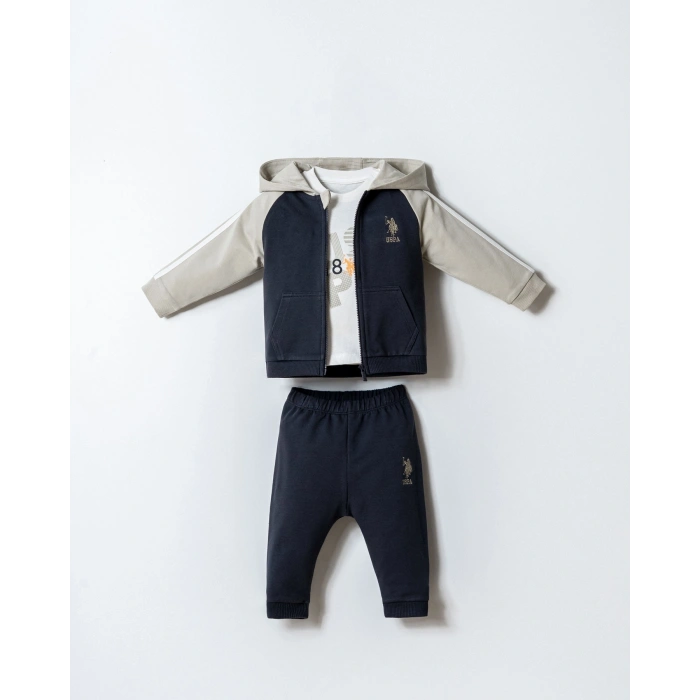 U.S.POLO ASSN. ERKEK BEBEK 3 LÜ TAKIM - FÜME