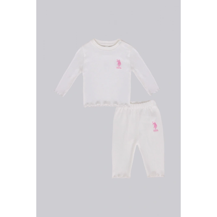 KIZ BEBEK UZUN KOL 2Lİ TAKIM - BEYAZ