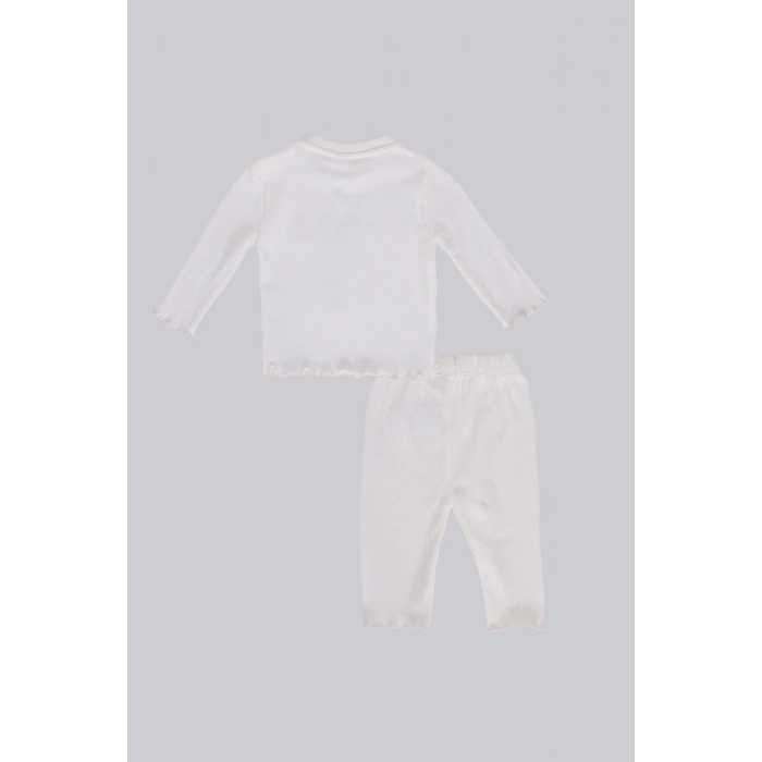KIZ BEBEK UZUN KOL 2Lİ TAKIM - BEYAZ