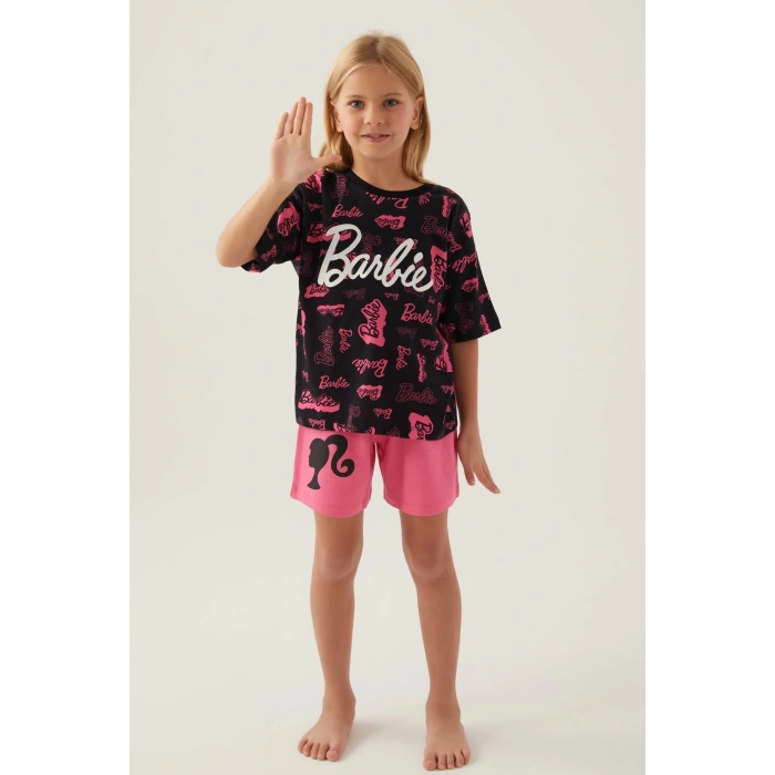 BARBIE KIZ GARSON ŞORT TAKIM - SİYAH