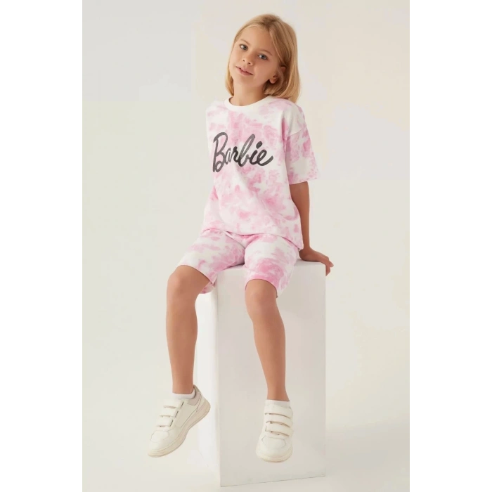 BARBIE KIZ ÇOCUK BERMUDA TAKIM - LAVANTA