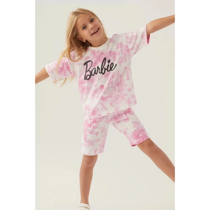 BARBIE KIZ ÇOCUK BERMUDA TAKIM - LAVANTA