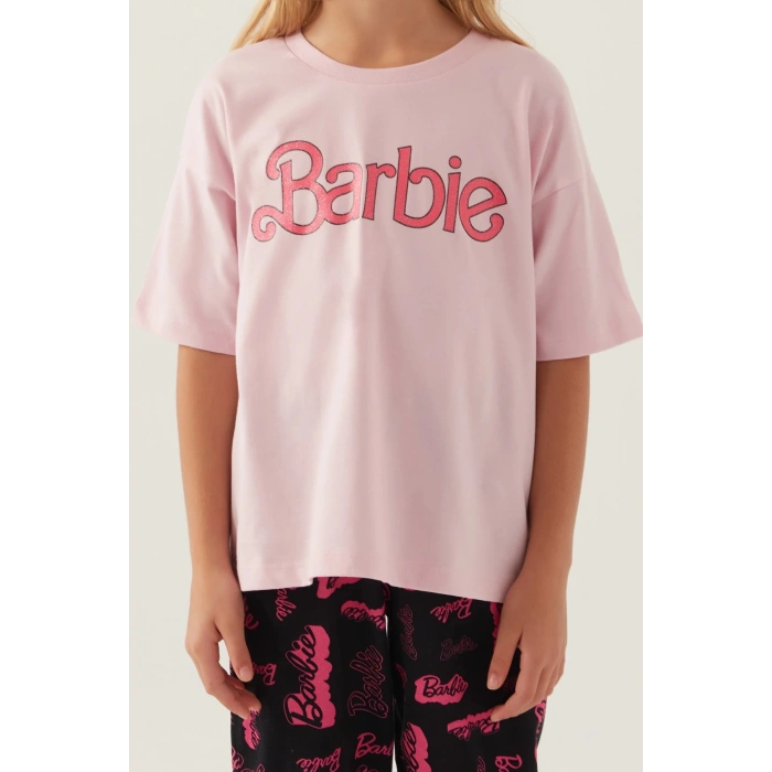 BARBIE KIZ GARSON İKİLİ TAKIM - TOZ PEMBE