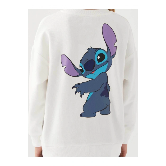 STITCH KIZ ÇOCUK SWEAT - BEYAZ
