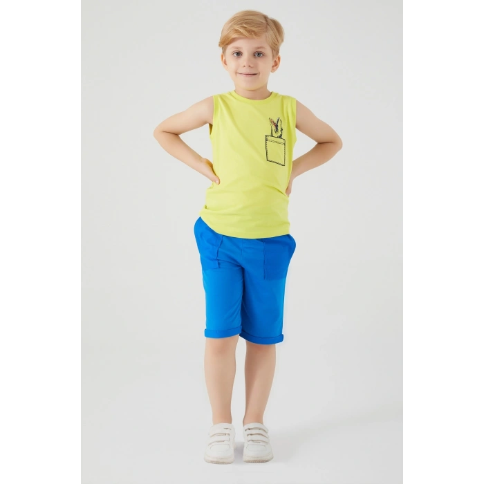 RolyPoly Erkek Çocuk Bermuda Takım - LİMON