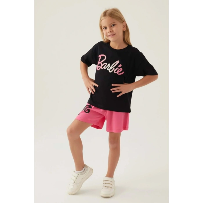 BARBIE KIZ ÇOCUK ŞORT TAKIM - SİYAH