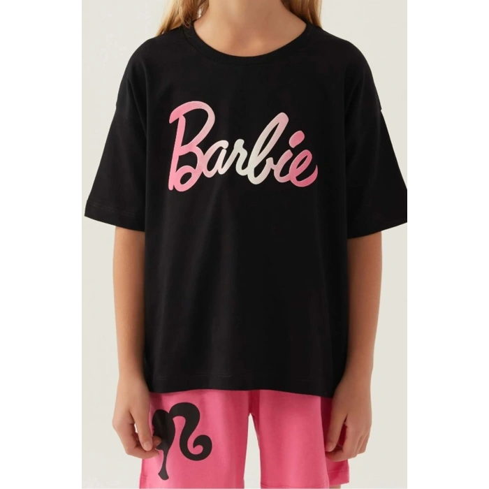 BARBIE KIZ ÇOCUK ŞORT TAKIM - SİYAH