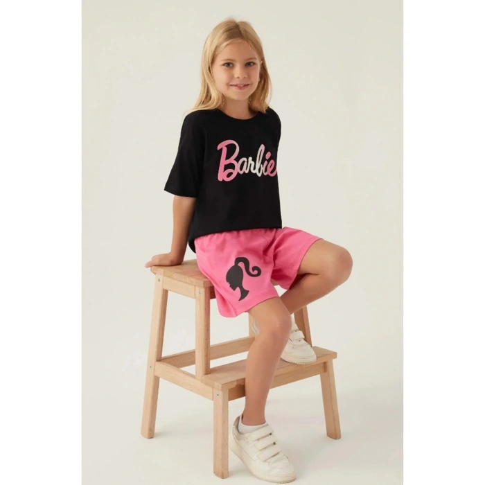 BARBIE KIZ ÇOCUK ŞORT TAKIM - SİYAH