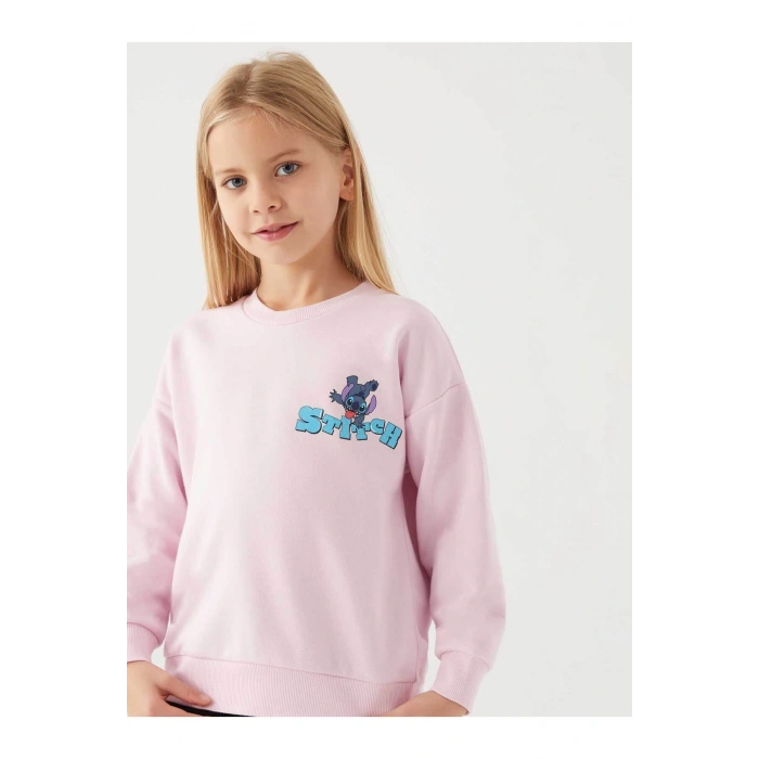 STITCH KIZ ÇOCUK SWEAT - TOZ PEMBE