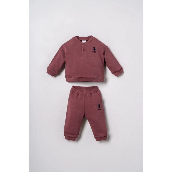 US.S.POLO ASSN. ERKEK BEBEK 2Lİ TAKIM - BORDO