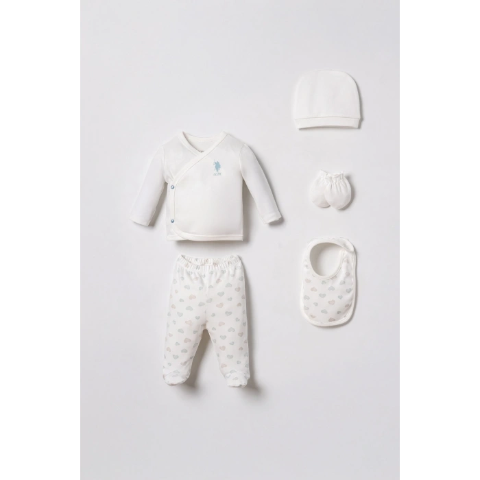 U.S.POLO ASSN. KIZ BEBEK HASTANE ÇIKIŞI 5Lİ SET - Beyaz