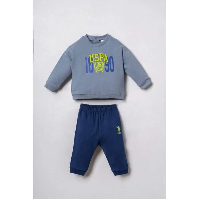 US.S.POLO ASSN. ERKEK BEBEK 2Lİ TAKIM - İNDİGO
