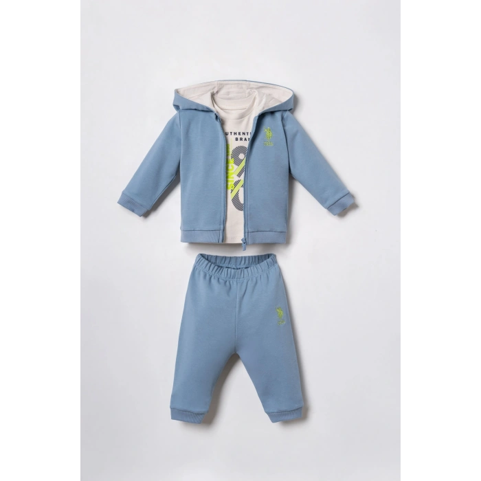U.S.POLO ASSN. ERKEK BEBEK 3LÜ TAKIM - İNDİGO