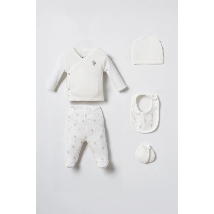 U.S.POLO ASSN. ERKEK BEBEK HASTANE ÇIKIŞI 5Lİ SET - Beyaz