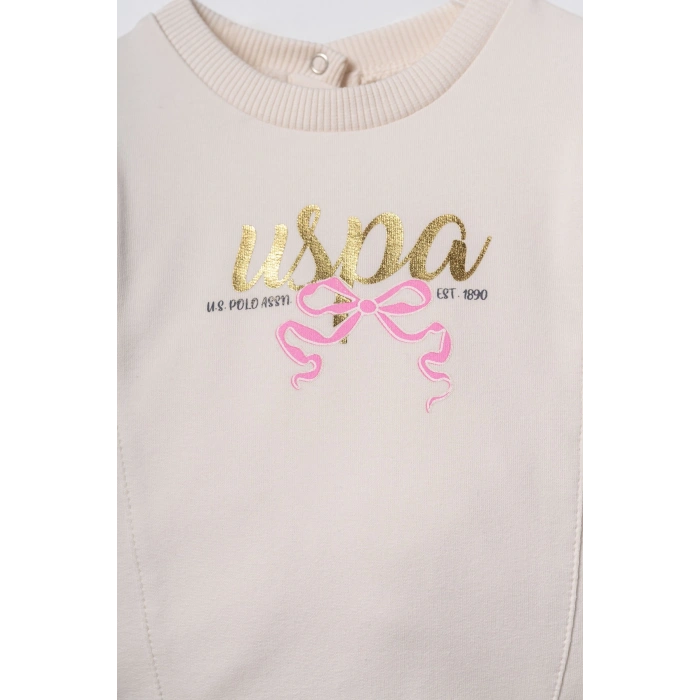 U.S.POLO ASSN. KIZ BEBEK 2Lİ TAKIM - EKRU