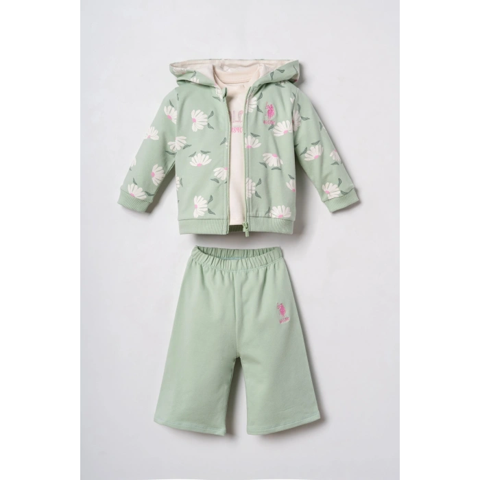 U.S.POLO ASSN. KIZ BEBEK 3LÜ TAKIM - Yeşil