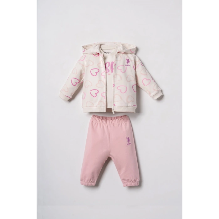 U.S.POLO ASSN. KIZ BEBEK 3LÜ TAKIM - EKRU