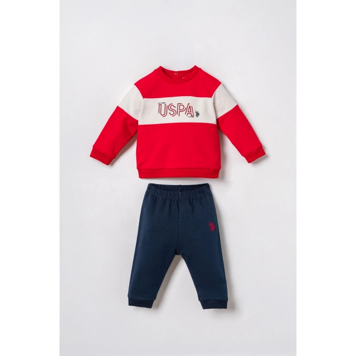 US.S.POLO ASSN. ERKEK BEBEK 2Lİ TAKIM - KIRMIZI
