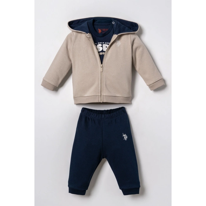 U.S.POLO ASSN. ERKEK BEBEK 3LÜ TAKIM - KUM