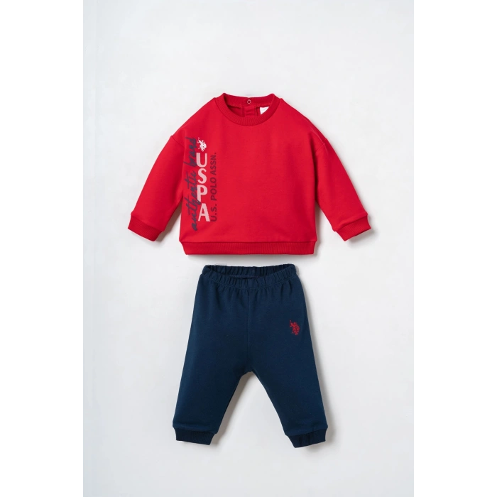 US.S.POLO ASSN. ERKEK BEBEK 2Lİ TAKIM - KIRMIZI