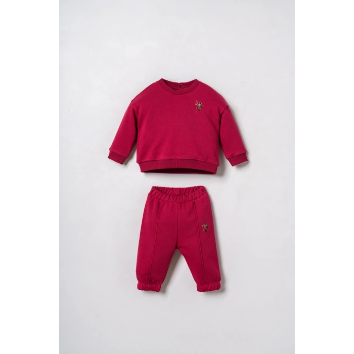 US.S.POLO ASSN. ERKEK BEBEK 2Lİ TAKIM - BORDO
