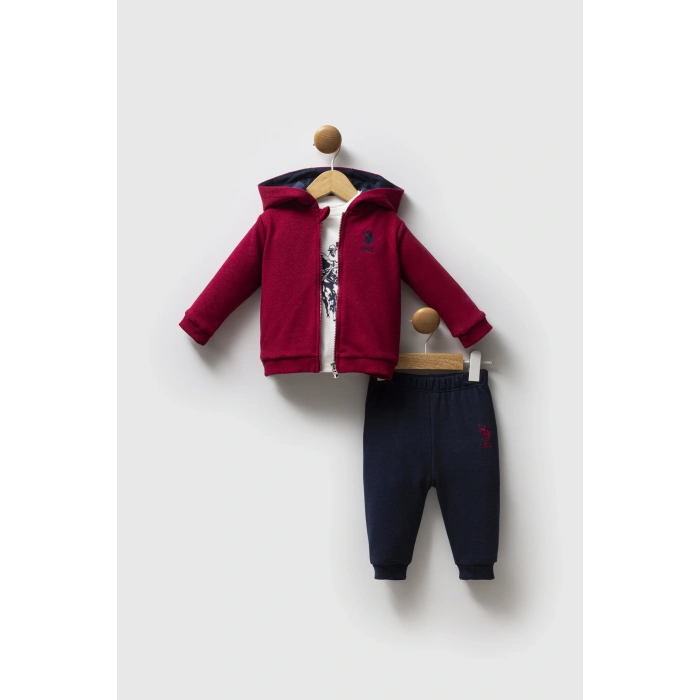 U.S.POLO ASSN ERKEK BEBEK 3 LÜ TAKIM - BORDO