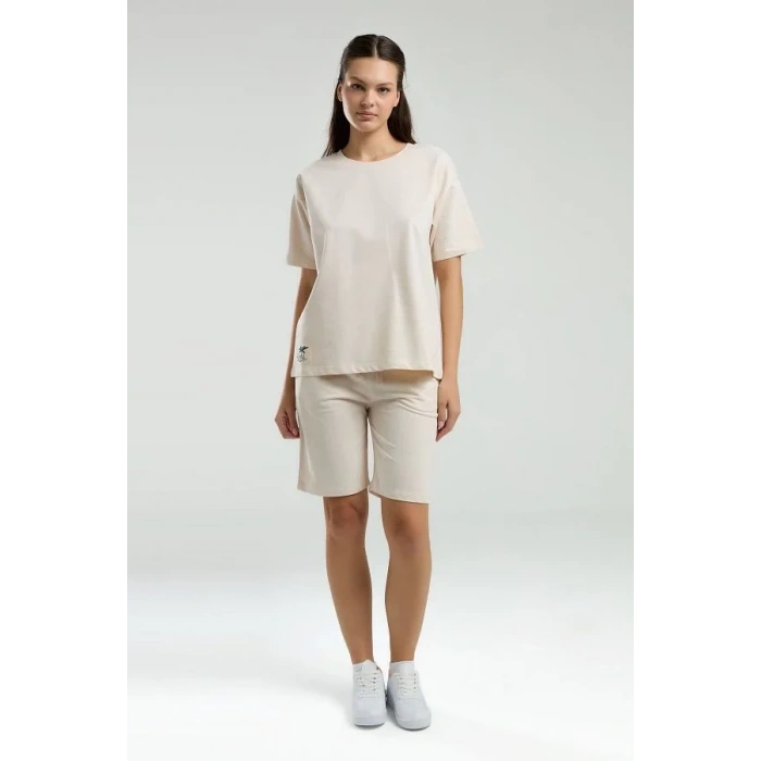 ANNE KIZ BERMUDA TAKIM - AÇIK BEJ