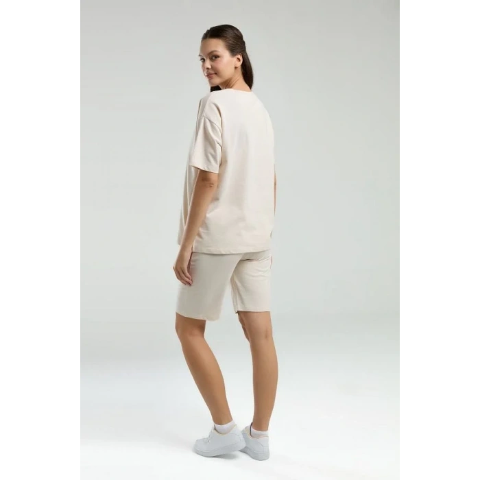 ANNE KIZ BERMUDA TAKIM - AÇIK BEJ