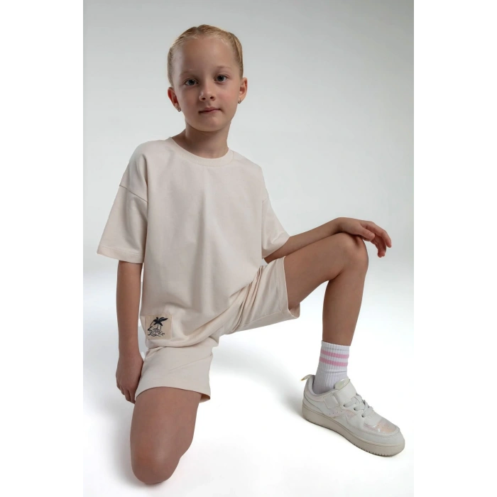 ANNE KIZ BERMUDA TAKIM - AÇIK BEJ