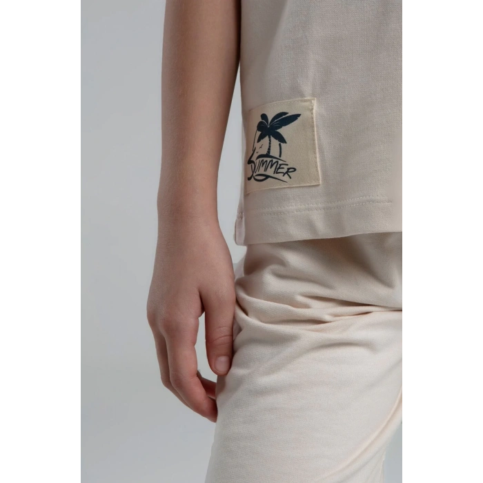 ANNE KIZ BERMUDA TAKIM - AÇIK BEJ