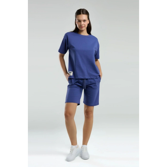 ANNE KIZ BERMUDA TAKIM - KOYU İNDİGO