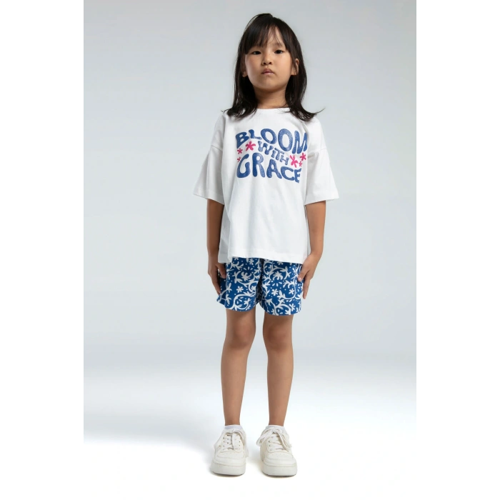 ANNE KIZ ÇOCUK ŞORT TAKIM - Beyaz