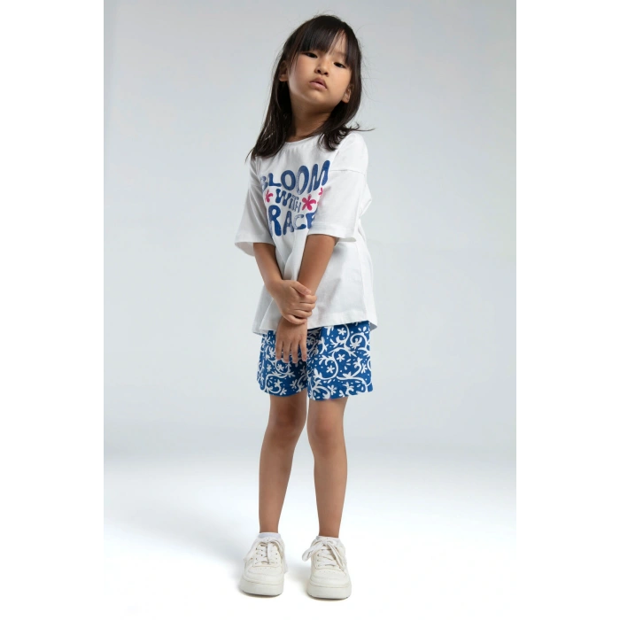 ANNE KIZ ÇOCUK ŞORT TAKIM - Beyaz