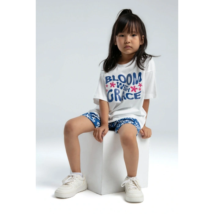 ANNE KIZ ÇOCUK ŞORT TAKIM - Beyaz