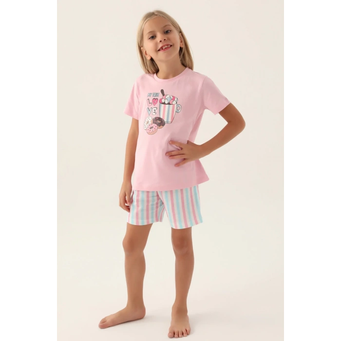 ARNETTA ANNE KIZ ŞORT TAKIM - TOZ PEMBE