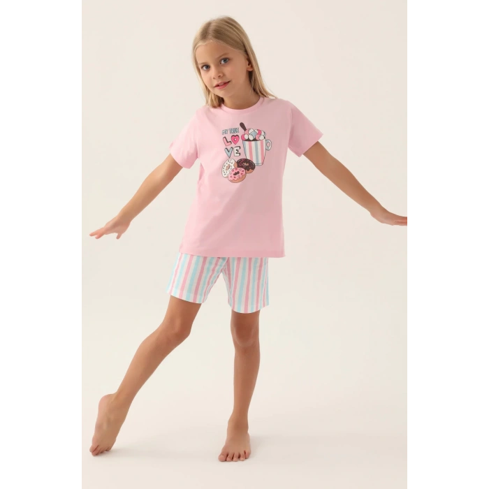 ARNETTA ANNE KIZ ŞORT TAKIM - TOZ PEMBE