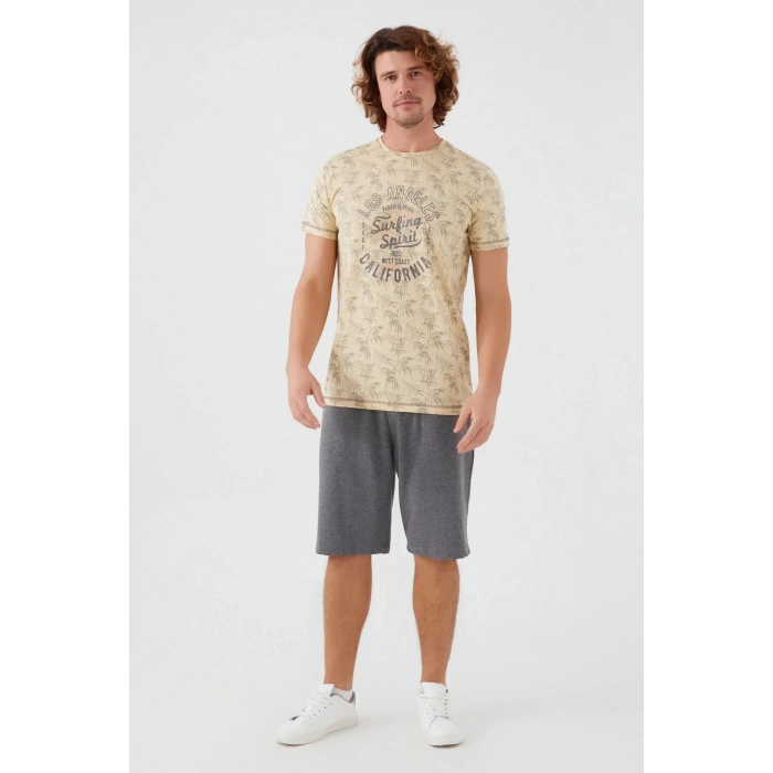 ARNETTA BABA OĞUL BERMUDA TAKIM - KOYU BEJ