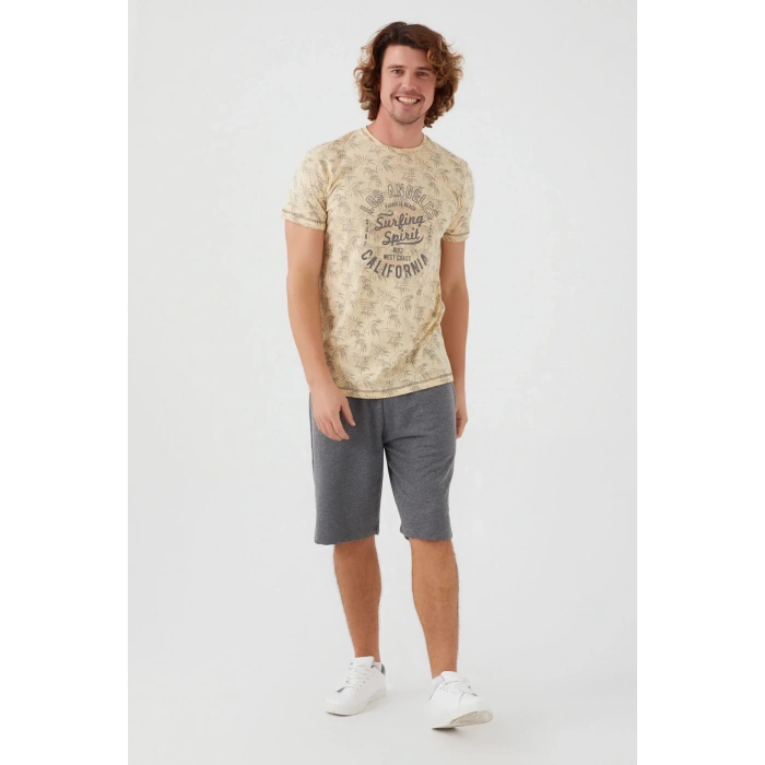 ARNETTA BABA OĞUL BERMUDA TAKIM - KOYU BEJ