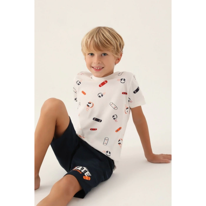 ARNETTA BABA OĞUL BERMUDA TAKIM - KREM