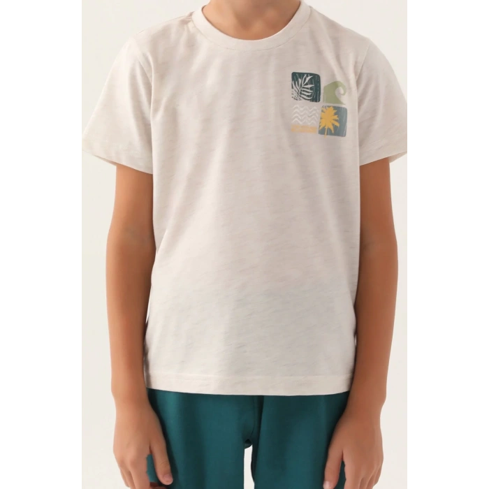 ARNETTA BABA OĞUL BERMUDA TAKIM - KREM MELANJ