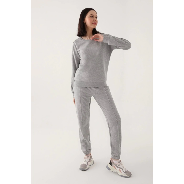 ARNETTA KADIN EŞOFMAN TAKIM - GRİ MELANJ