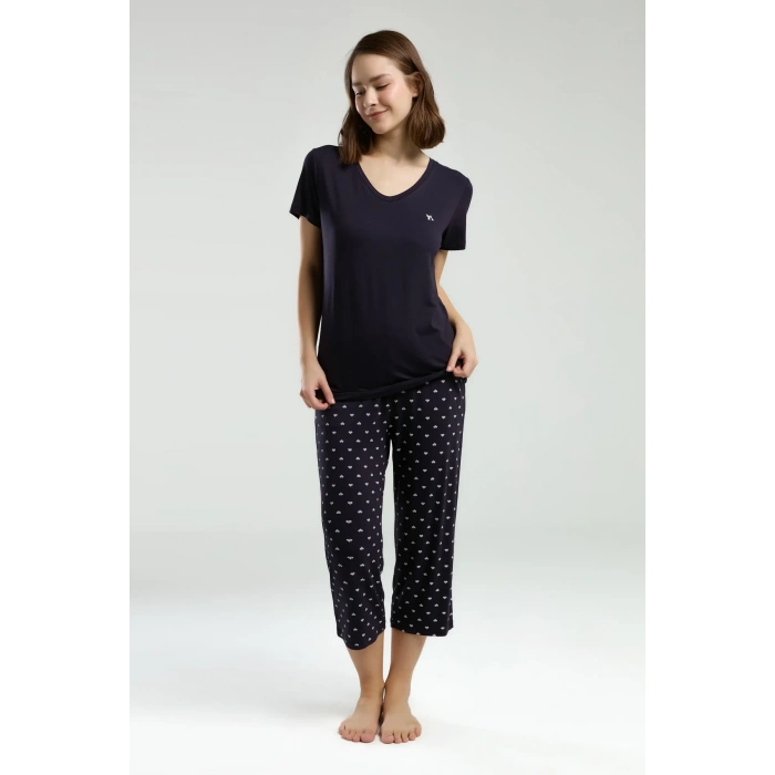 ARNETTA KADIN KAPRİ TAKIM - LACİVERT