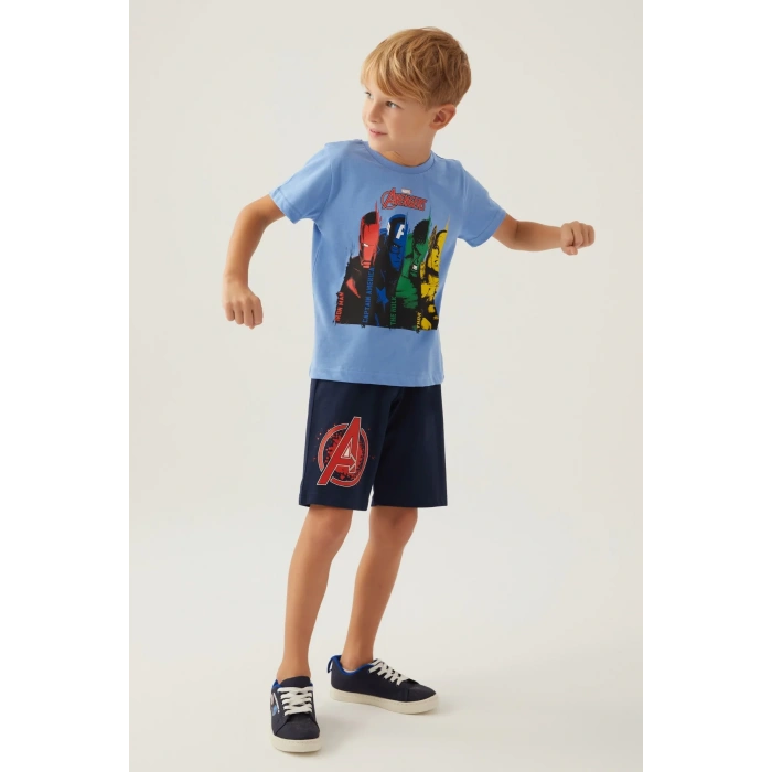 AVENGERS ERKEK ÇOCUK BERMUDA TAKIM - İNDİGO