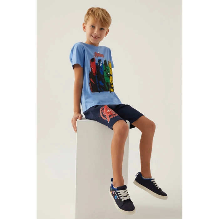 AVENGERS ERKEK ÇOCUK BERMUDA TAKIM - İNDİGO