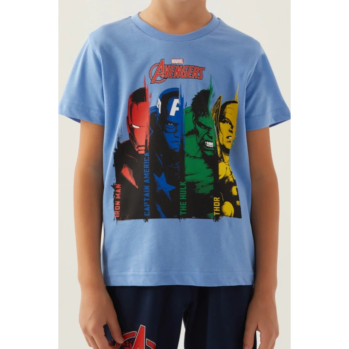 AVENGERS ERKEK ÇOCUK BERMUDA TAKIM - İNDİGO