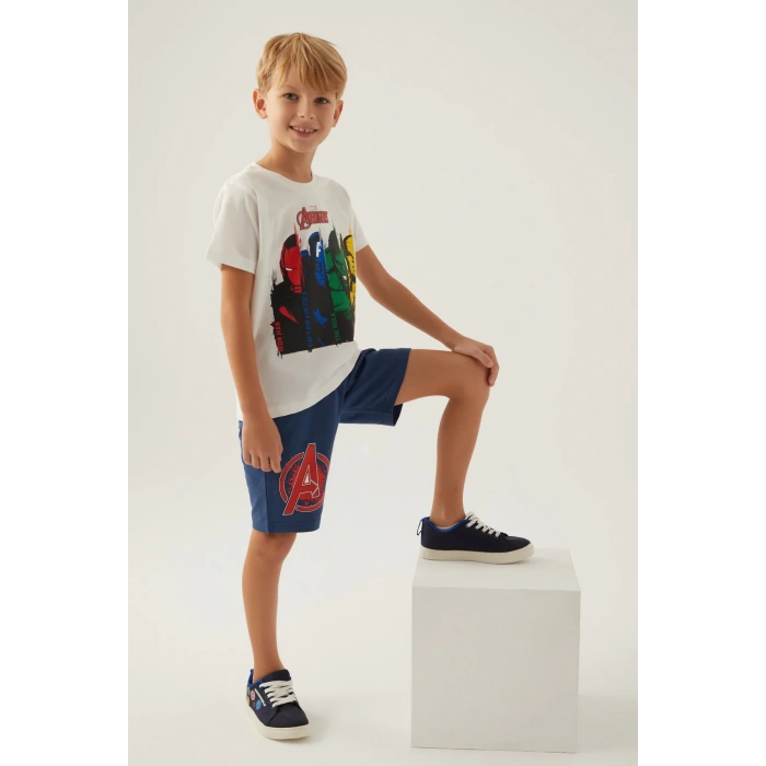 AVENGERS ERKEK ÇOCUK BERMUDA TAKIM - KREM