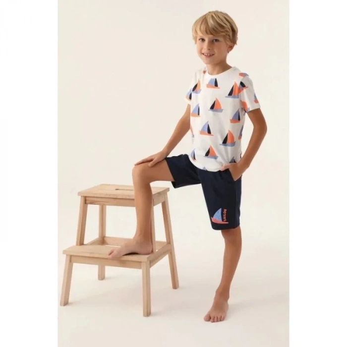 BABA OĞUL BERMUDA TAKIM - KREM